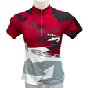 Descente Damen Radtrikot – Rot/Schwarz/Grau – Kurzarm