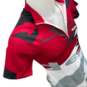 Descente Damen Radtrikot – Rot/Schwarz/Grau – Kurzarm