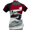 Descente Damen Radtrikot – Rot/Schwarz/Grau – Kurzarm