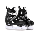 Nijdam Junior Ice Hockey Skates – verstellbare Kinder-Eishockeyschlittschuhe – Schwarz/Weiß