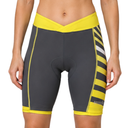 rh+ Damen Radhose mit Sitzpolster – Anthrazit/Gelb | Komfort | Elastisch | Performance Fit